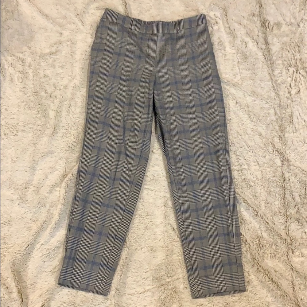 Plaid ankle cut trousers